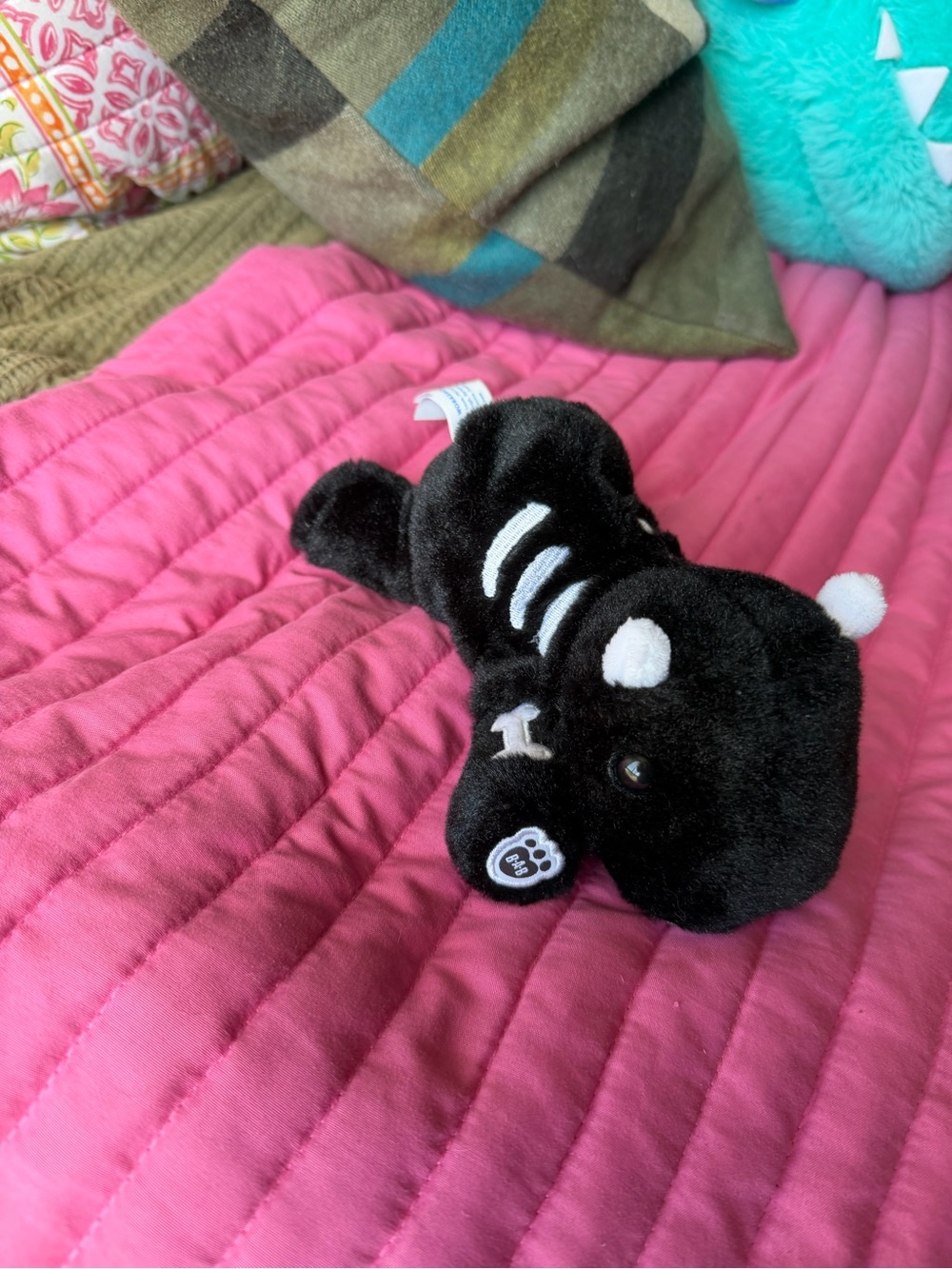 Build A Bear Black White Skelebara Skeleton Capybara Mini Beans Plush